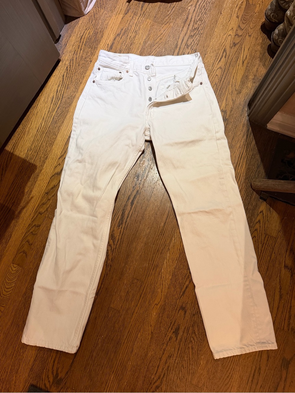 Levi's 501 White Button-Fly Jeans, 32/32
